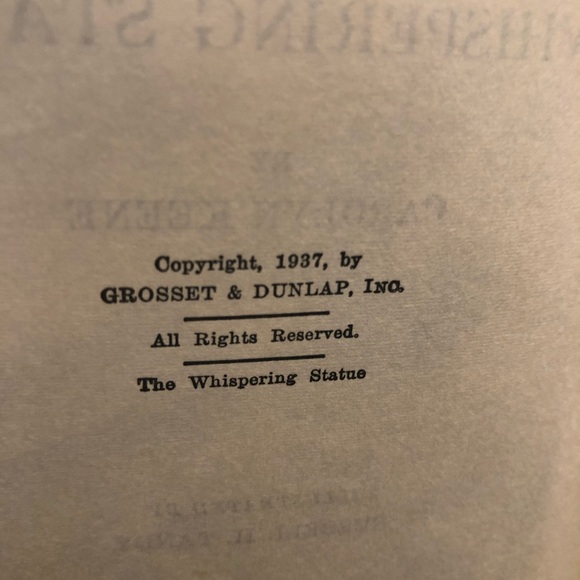 Nancy Drew 1937 The a Whispering Statue - Picture 5 of 6